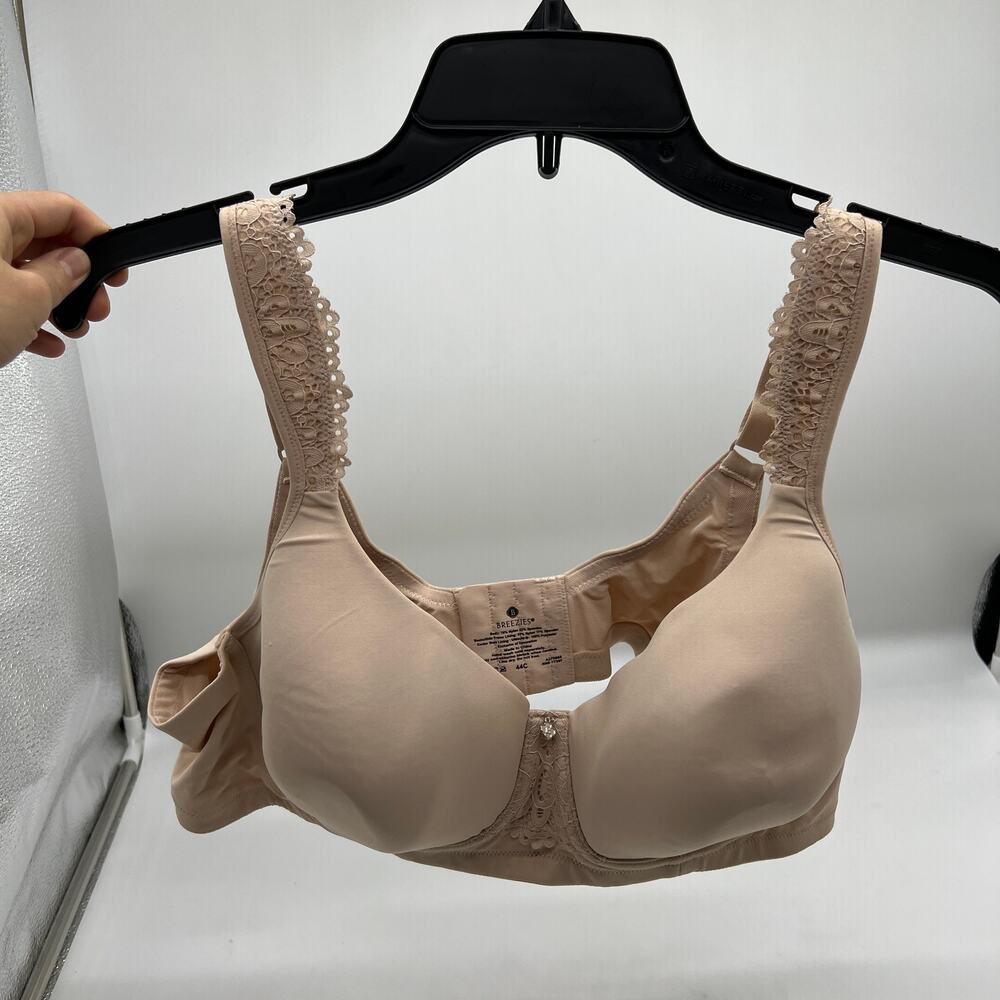 Breezies Luxe Lace Wirefree T-Shirt Bra Sunbeige, 44 C